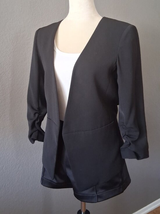 Guess by Marciano Jackets & Blazers - 3/4 Sleeve Open Back Bow Tie Blazer Jacket